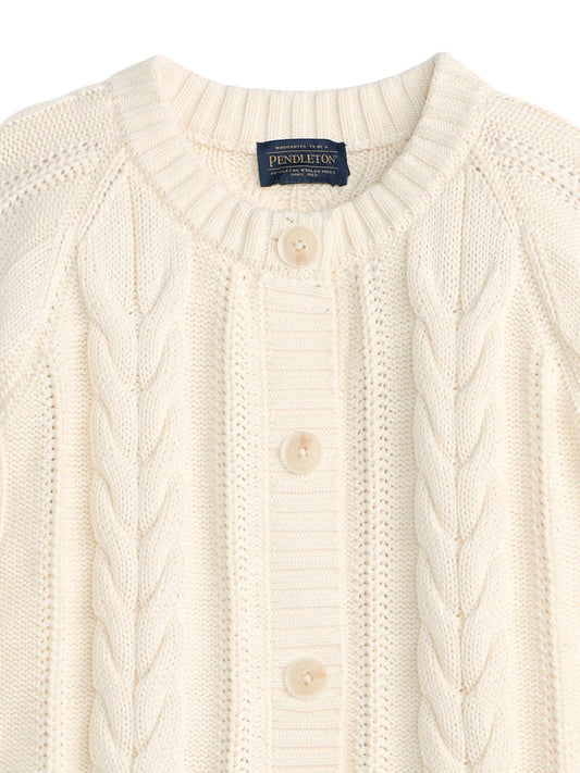 Cotton Cable Cardigan - Ecru