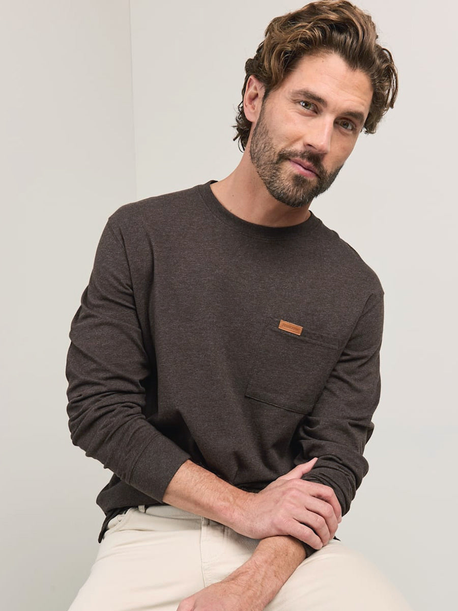 Deschutes Long Sleeve Tee - Brown Heather
