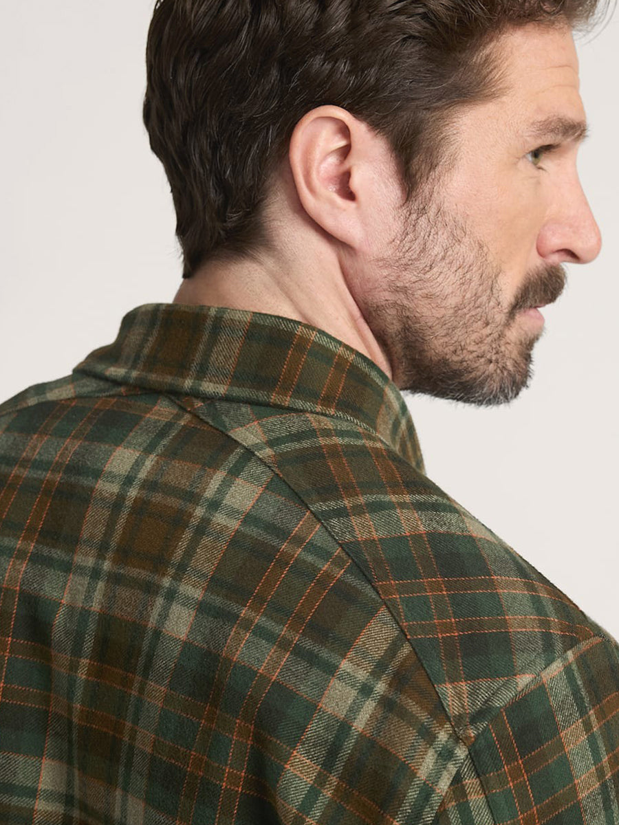 Fremont Flannel Shirt - Olive & Rust Plaid