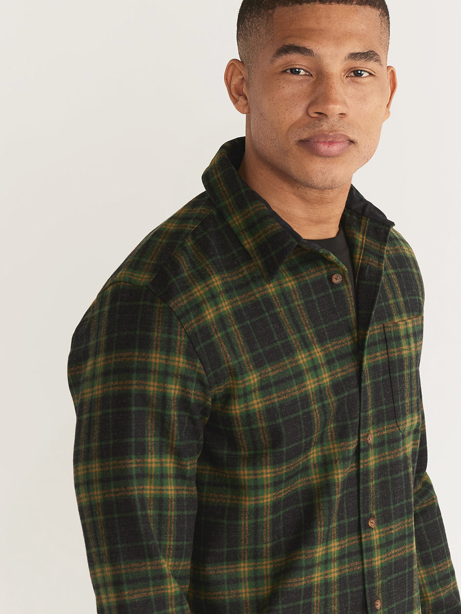 Lodge Fitted Shirt - Green & Black Plaid