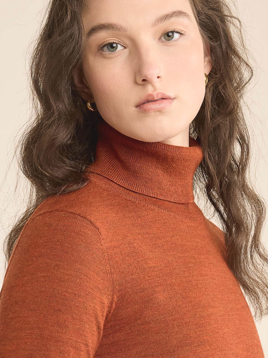 Merino Turtleneck - Spice Heather