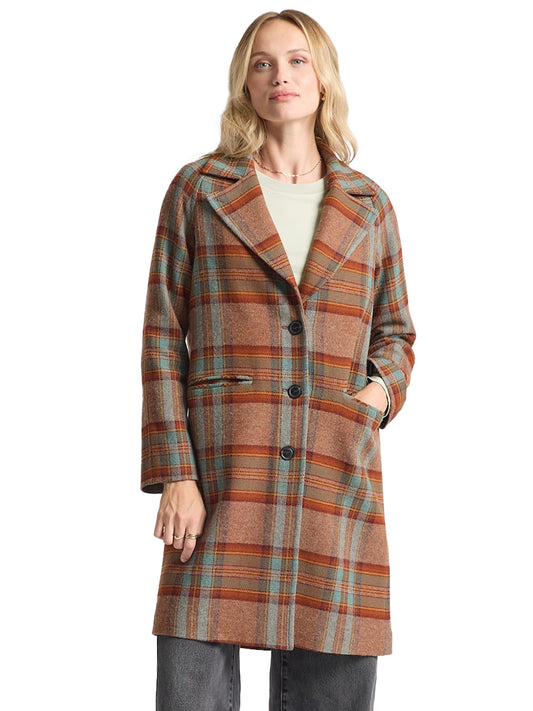 Oregon Tweed Overcoat - Brick Multi Plaid
