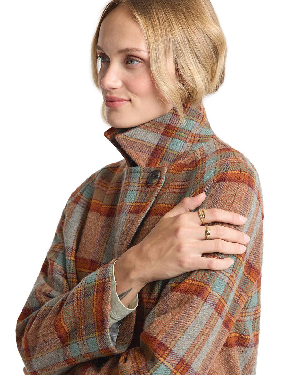 Oregon Tweed Overcoat - Brick Multi Plaid