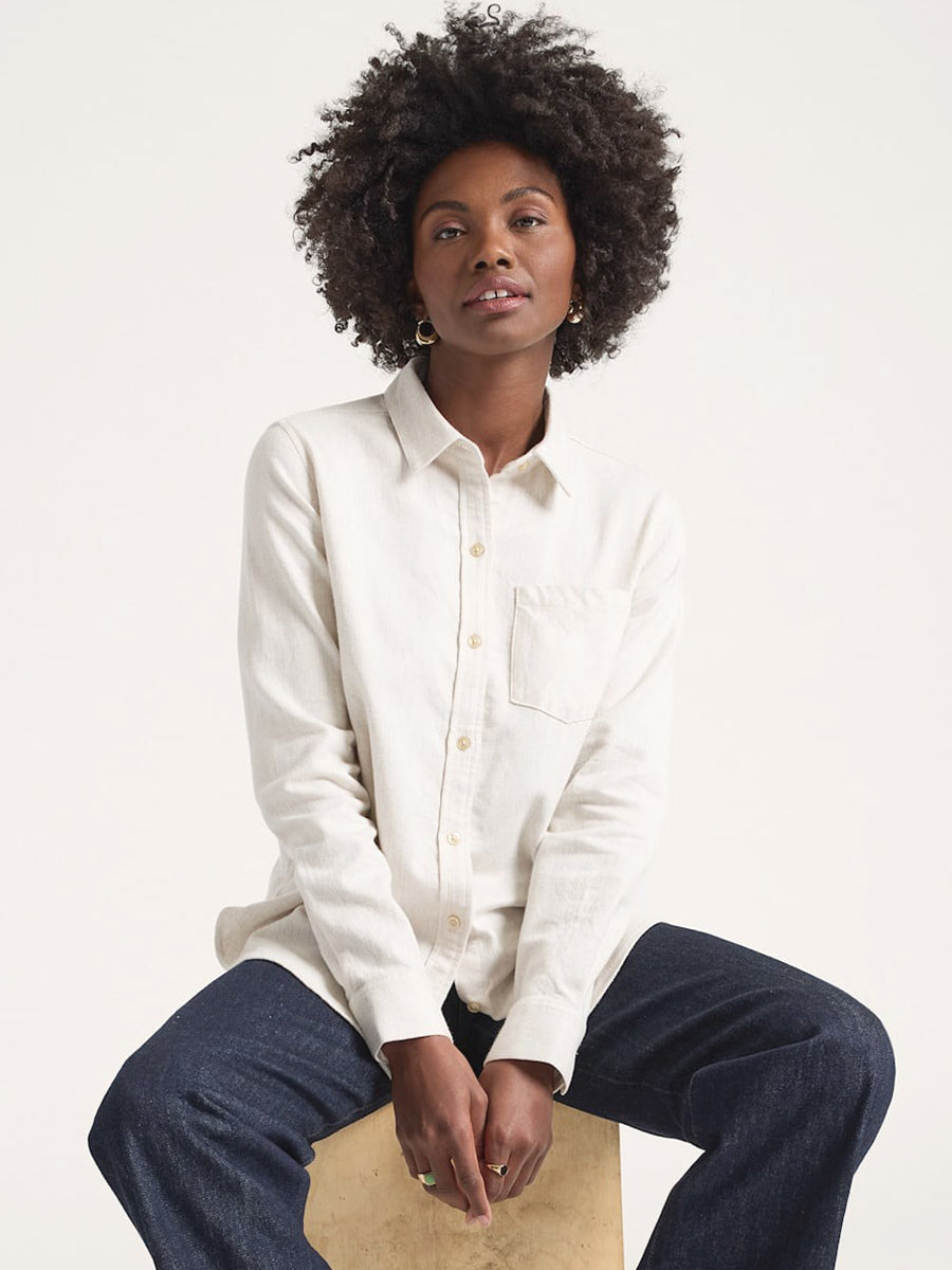 Relaxed Flannel Shirt - Natural