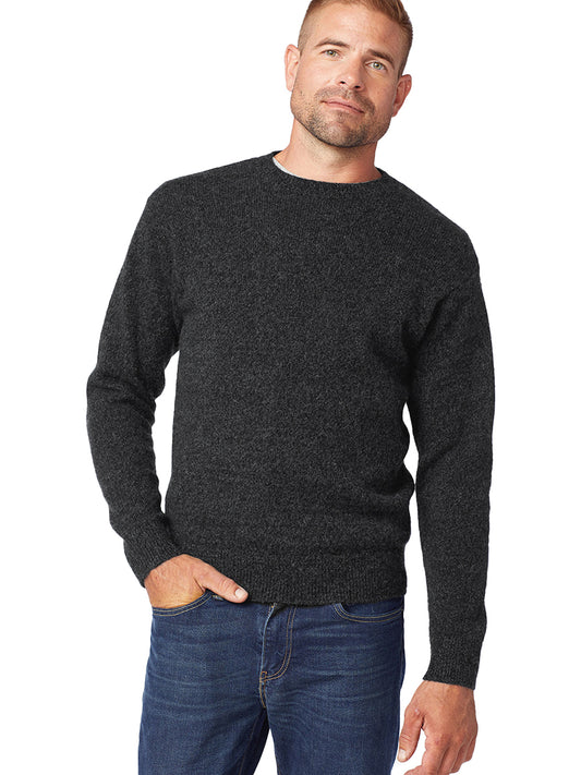 Wool Crew Sweater - Black Heather