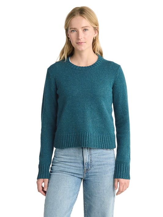 Relaxed Shetland Crewneck Sweater - Deep Teal
