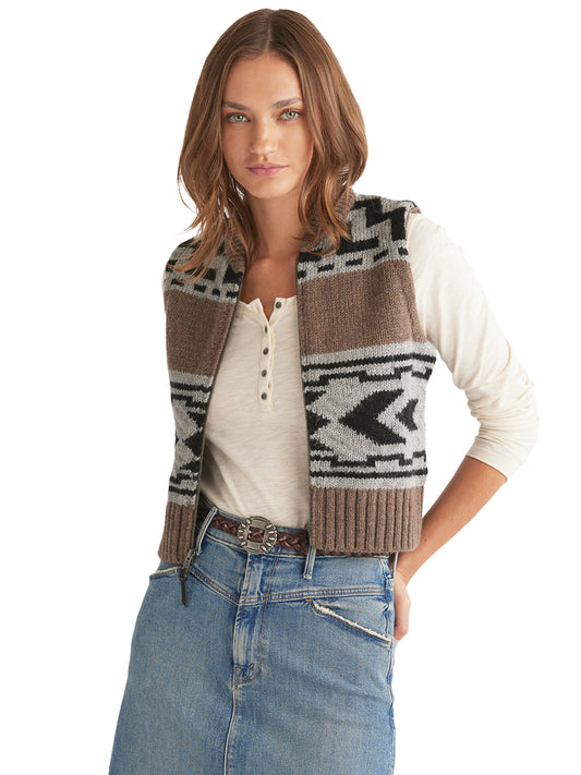 Shetland Zip Sweater Vest - Walnut