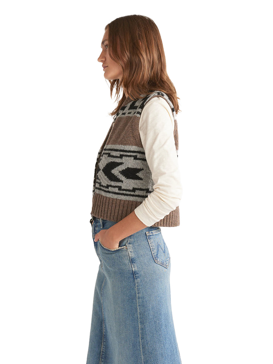 Shetland Zip Sweater Vest - Walnut