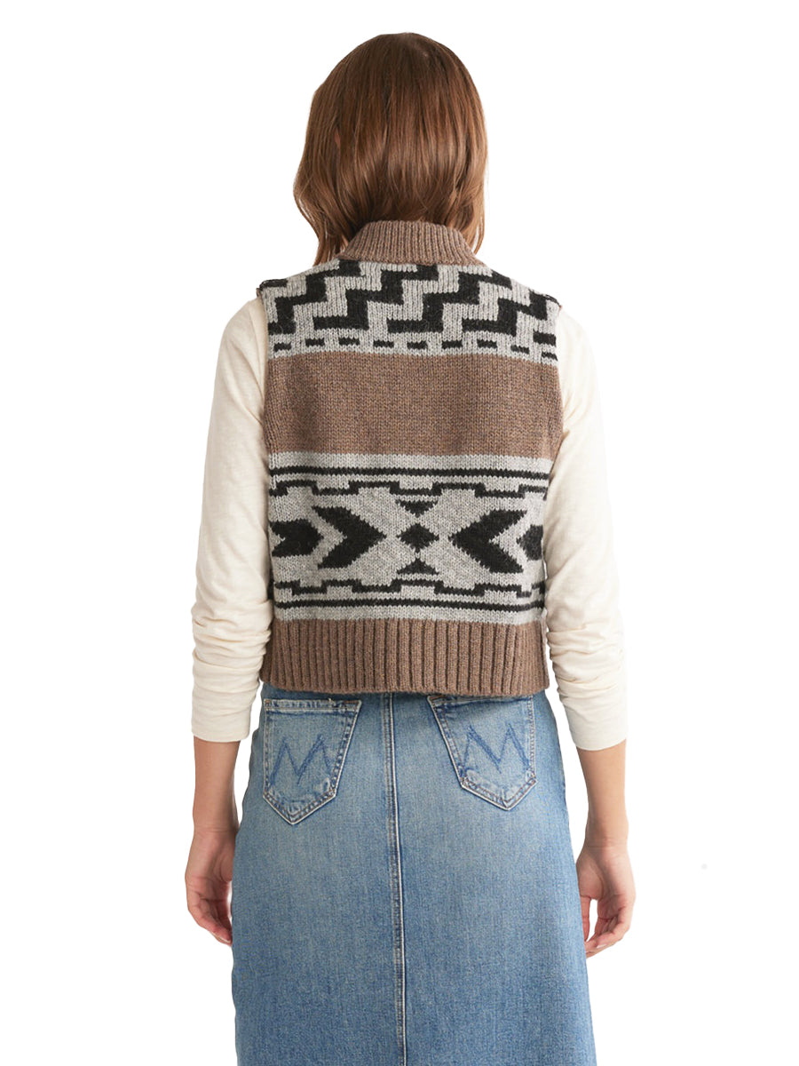 Shetland Zip Sweater Vest - Walnut