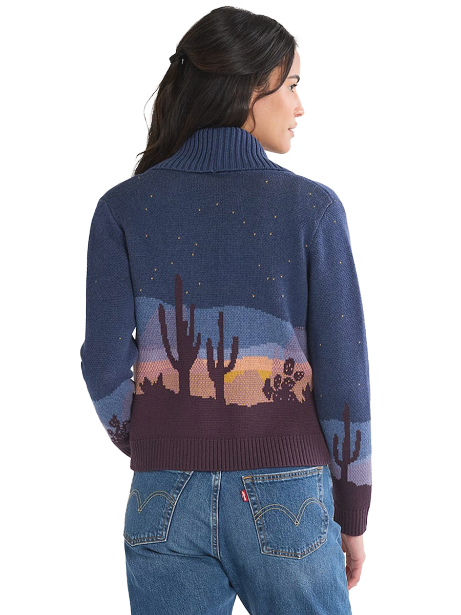 Western Scenic Cardigan - Navy