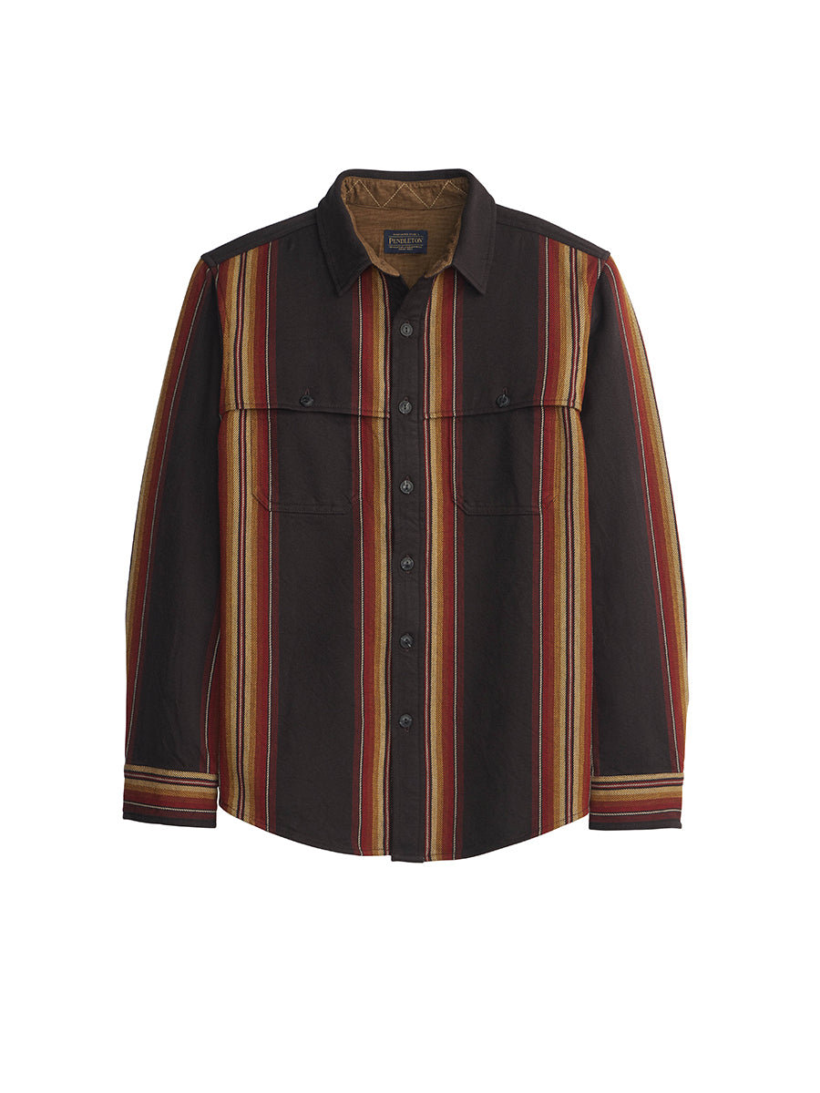 Weston Flannel Shirt - Brown Multi Stripe