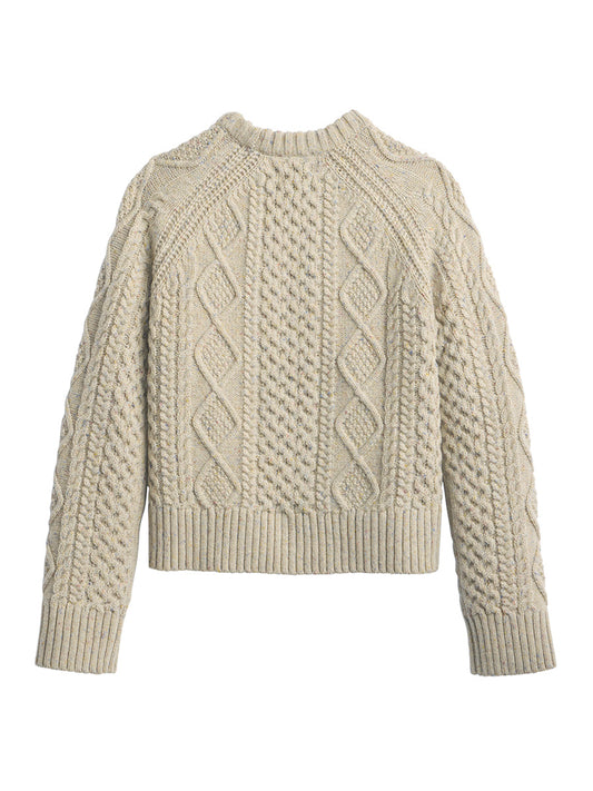Women's Fisherman Sweater - Tan Donegal