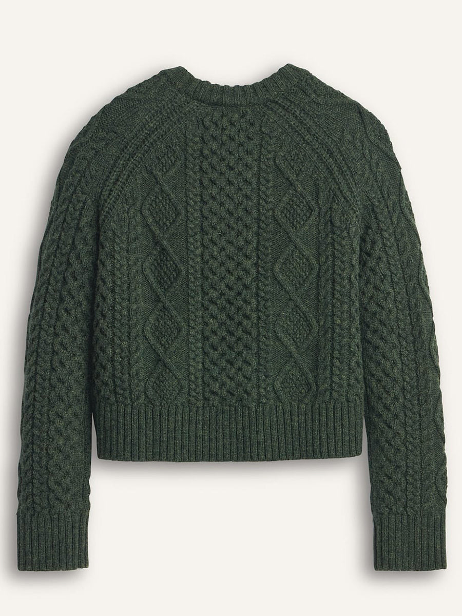 Women's Fisherman Sweater - Dark Fir