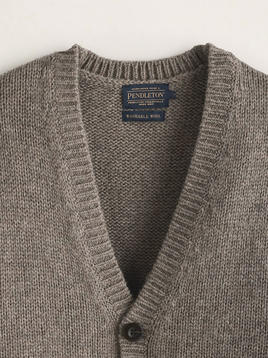 Wool Cardigan - Stone Heather