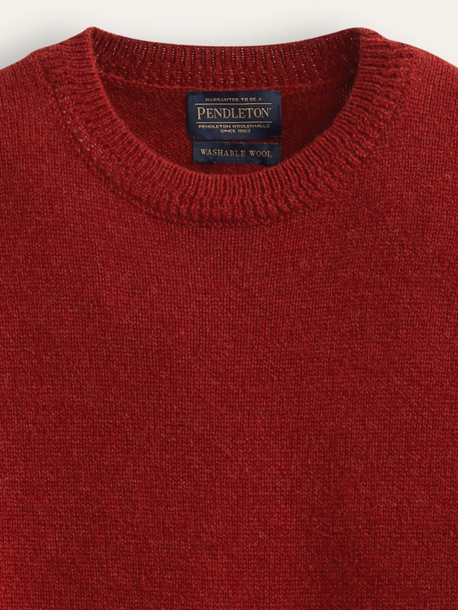 Wool Crew Sweater - Chili Red