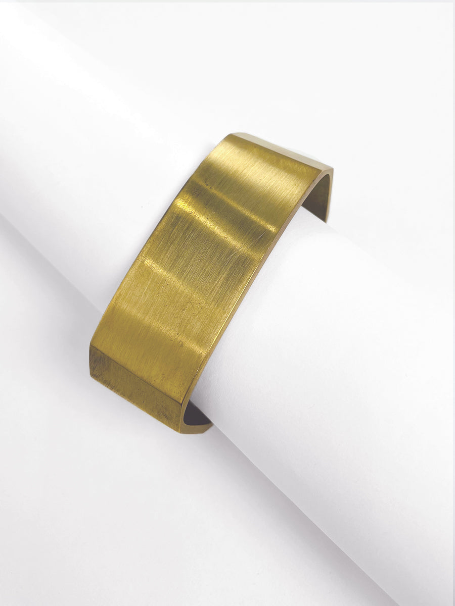 1" Angled Brass Cuff - Brushed