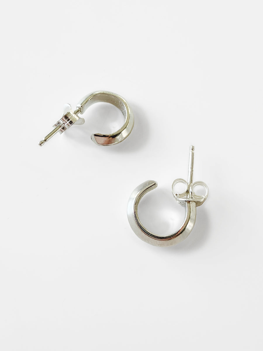 Knife-Edge Sterling Silver Mini Hoop Earrings