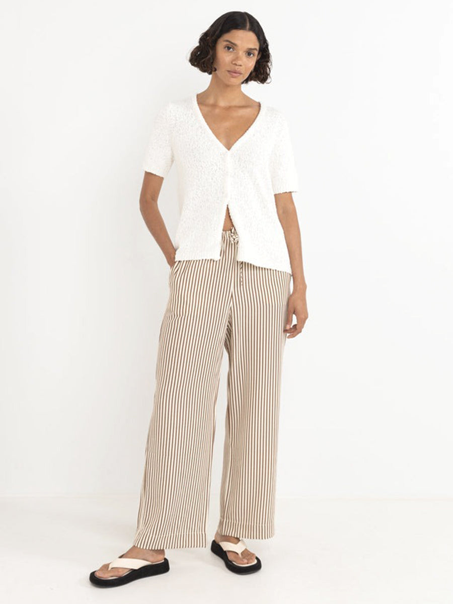 Adele Short Sleeve Knit Cardigan - White