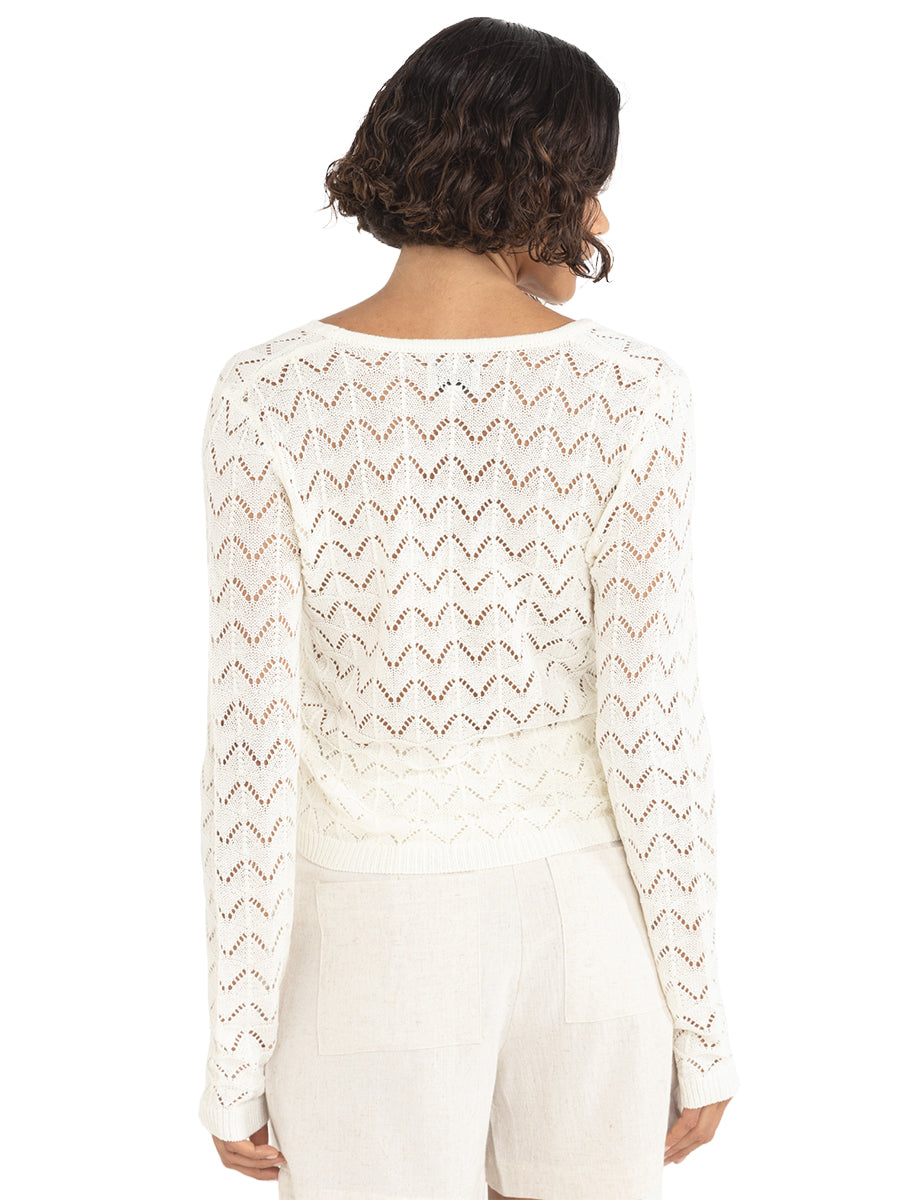 Avery Knit Cardigan - White