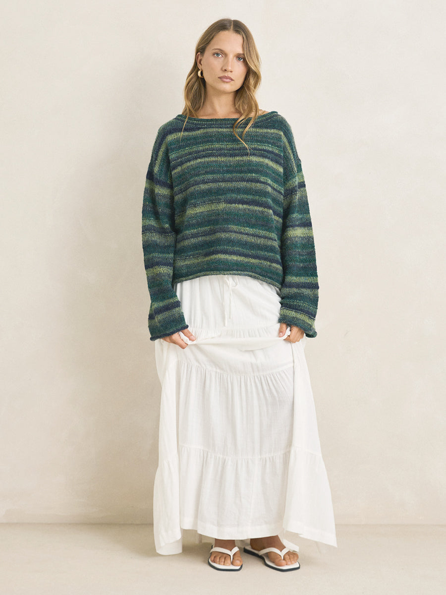 Baklava Striped Sweater - Olive