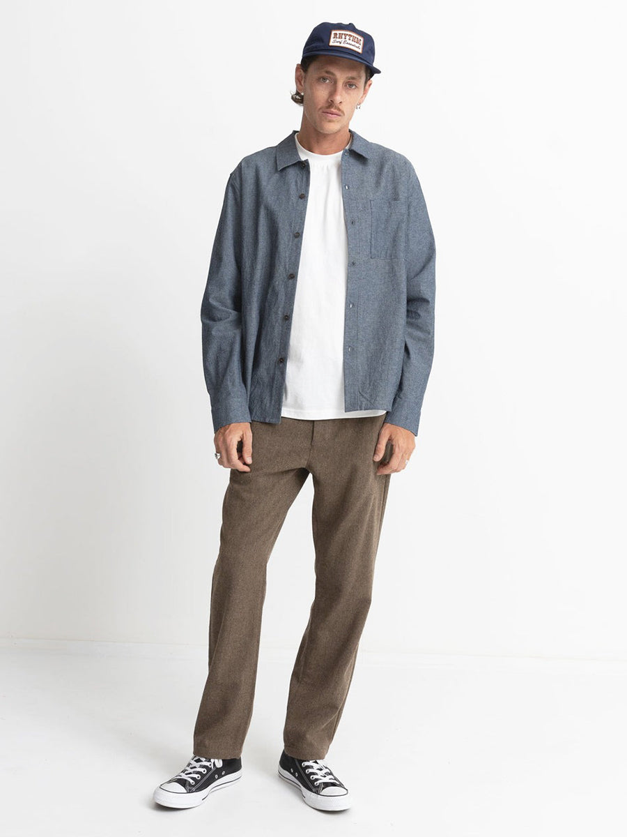 Chambray Long Sleeve Shirt - Indigo