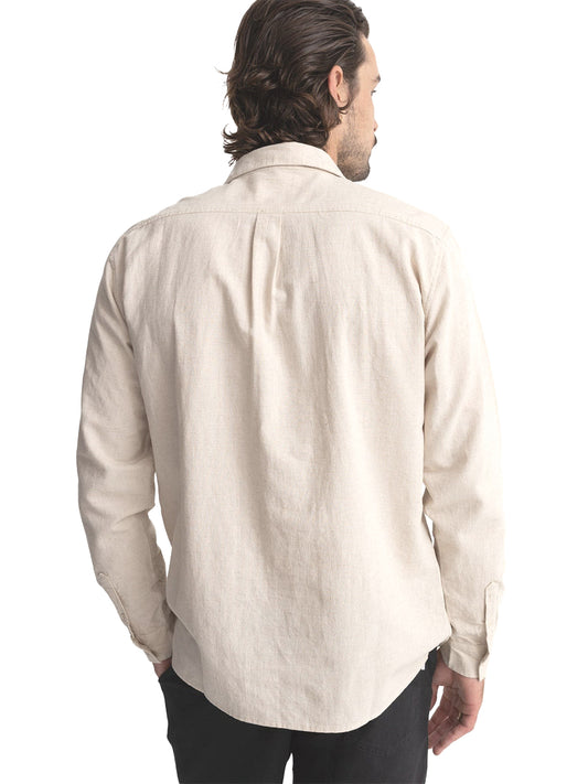Classic Linen Long Sleeve Shirt - Sand