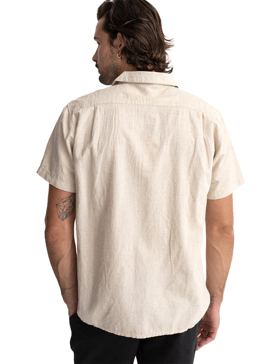 Classic Linen Short Sleeve Shirt - Sand