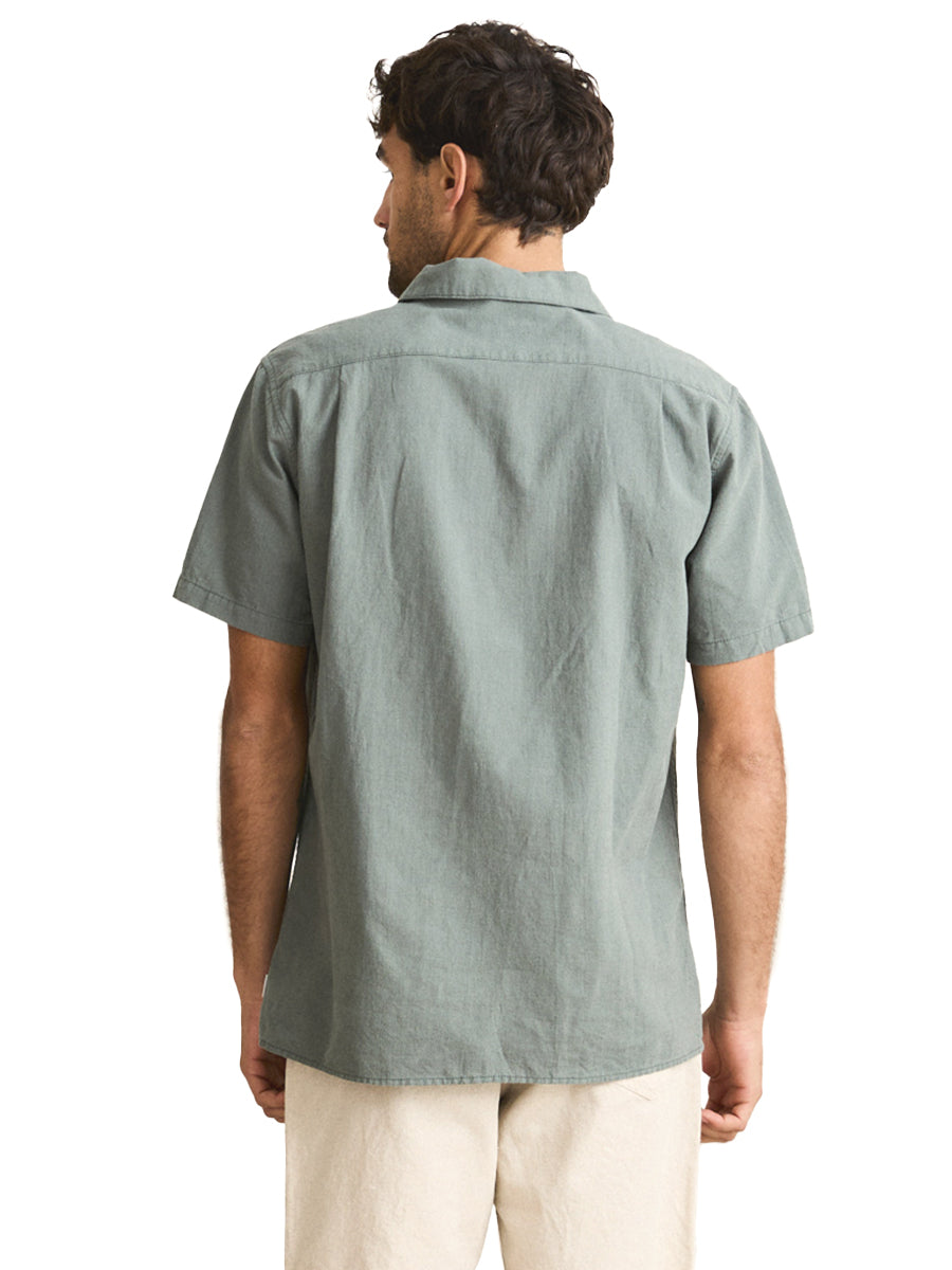 Classic Linen Short Sleeve Shirt - Silver Pine