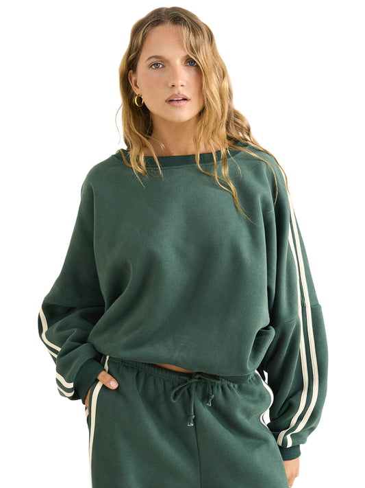 Contrast Track Sweatshirt - Hunter