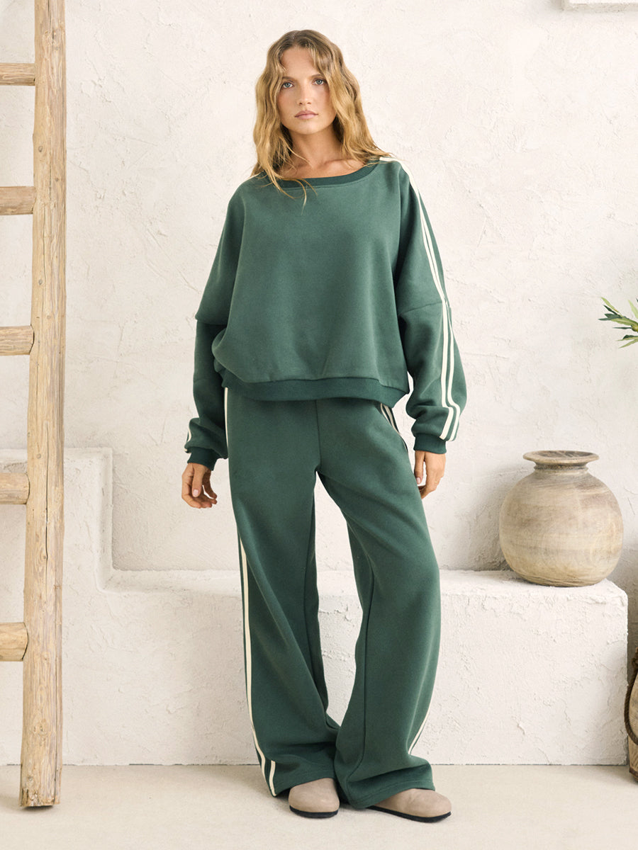 Contrast Track Sweatshirt - Hunter