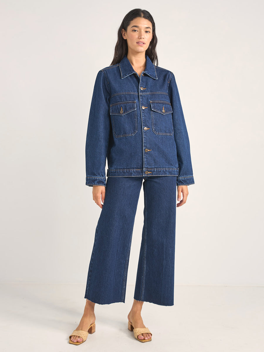 Demi Oversized Denim Jacket - Indigo