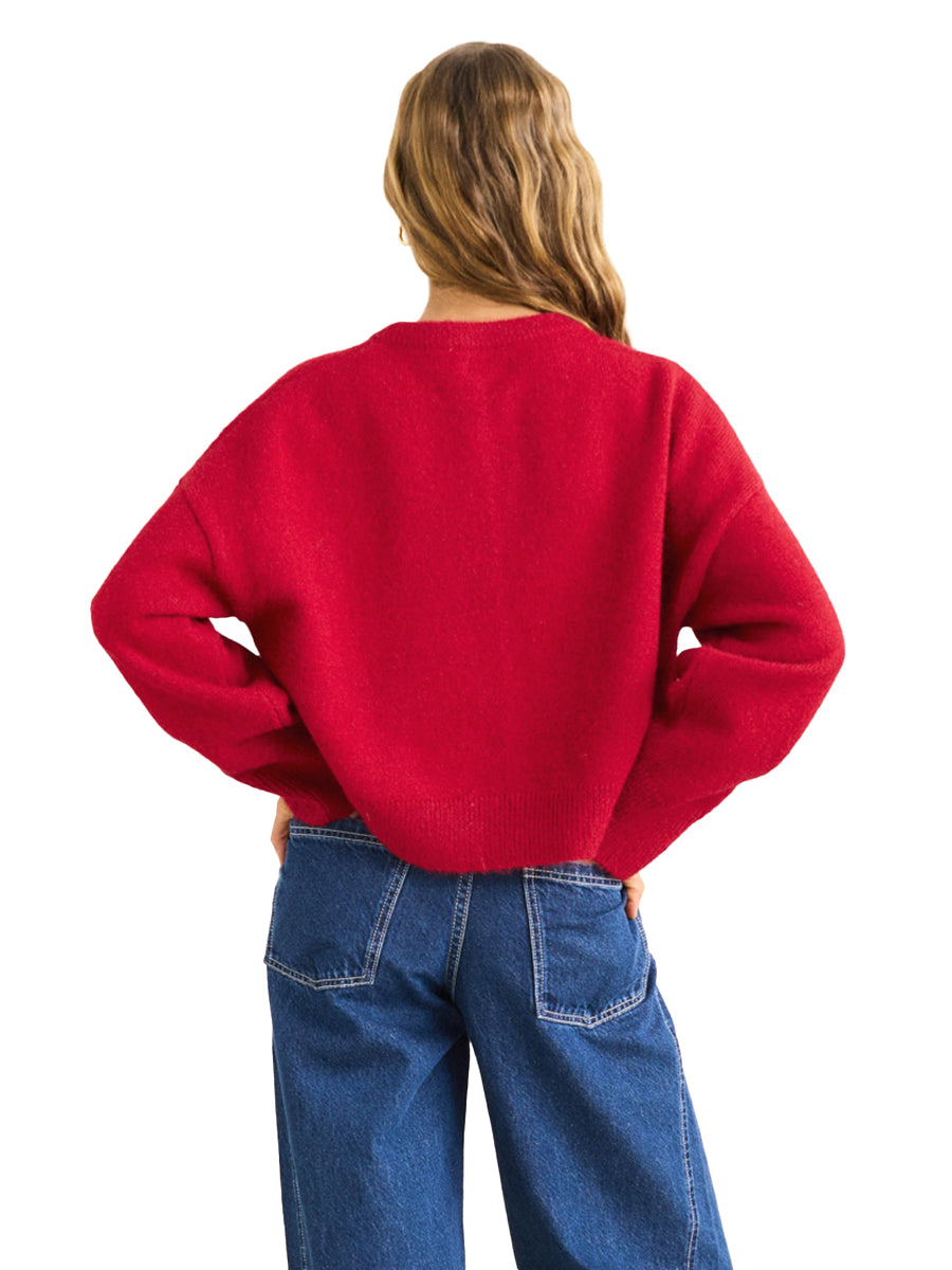Estelle Fluffy Cardigan - Chili