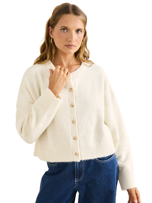 Estelle Fluffy Cardigan - Cream