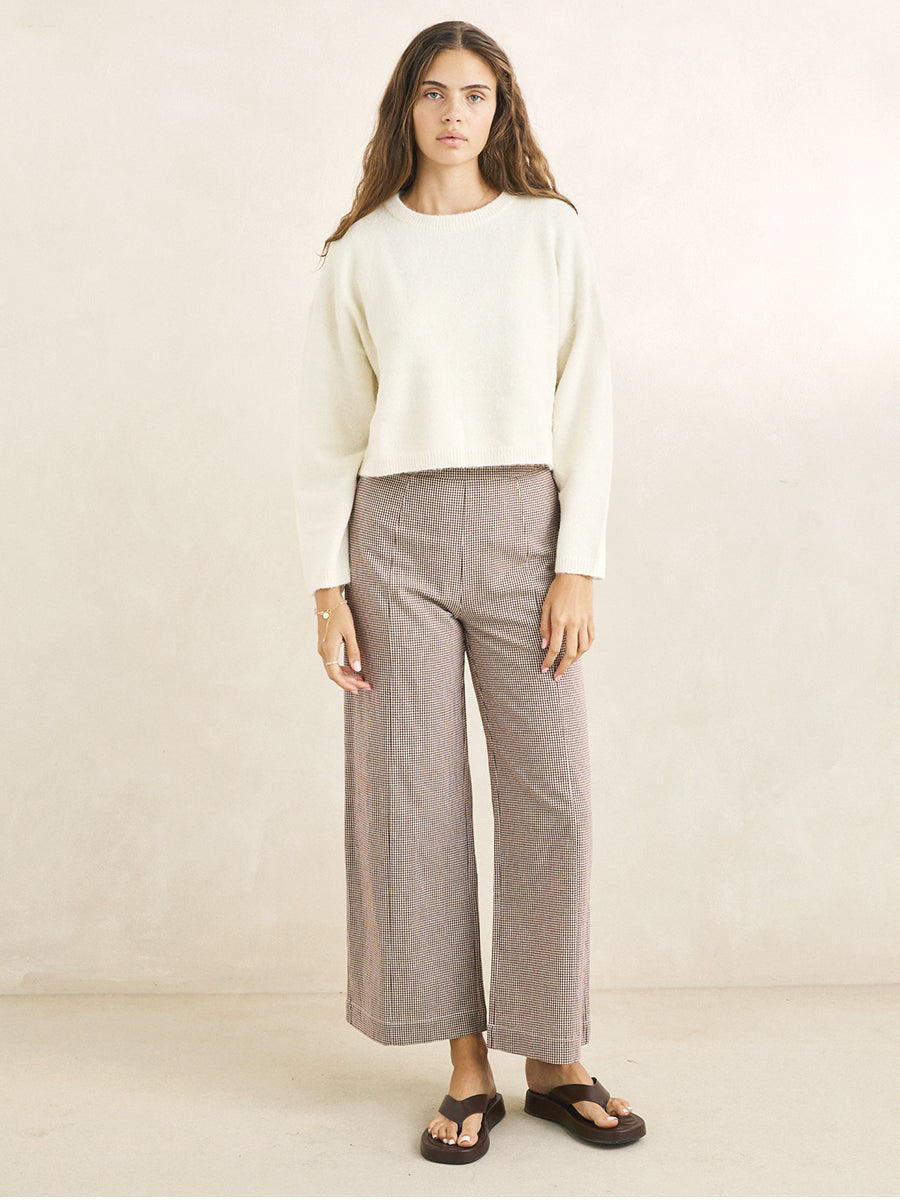Estelle Fluffy Crew Sweater - Cream