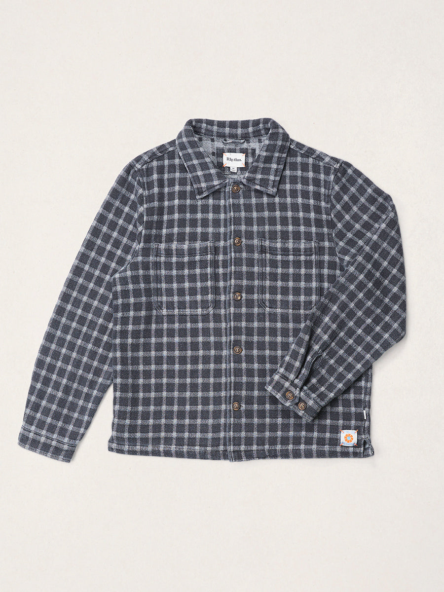 Jacquard Check Long Sleeve Shirt - Charcoal