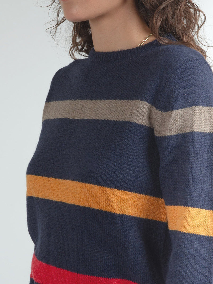 Jad Crew Neck Sweater - Navy