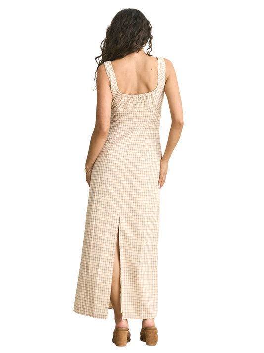 London Check Maxi Dress - Natural