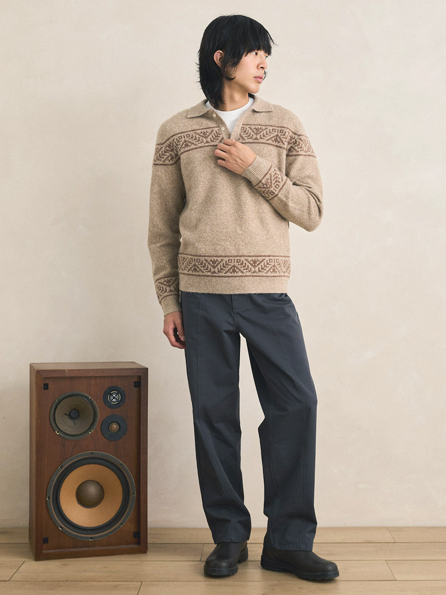 Long Reach Jacquard Knit - Natural