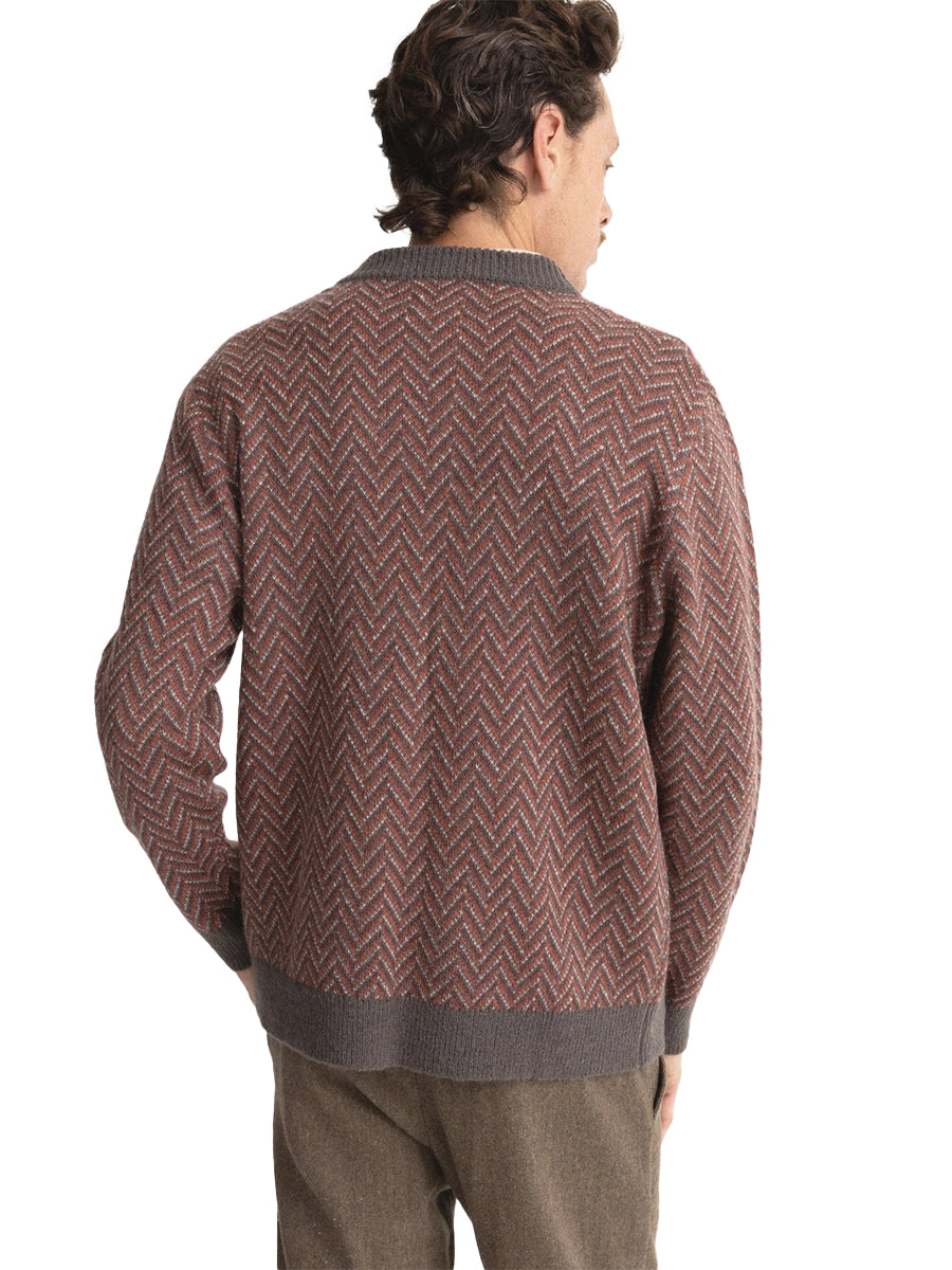 Mohair Herringbone Cardigan - Dawn