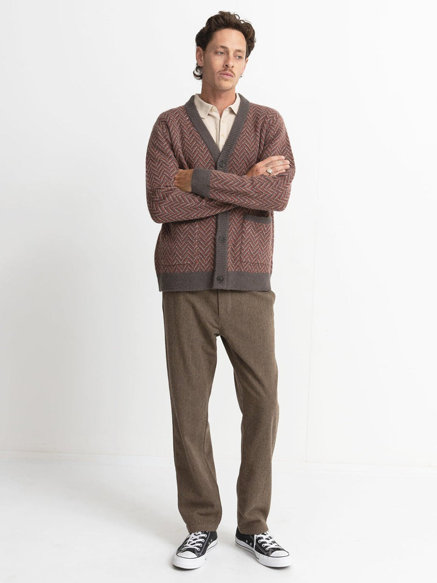 Mohair Herringbone Cardigan - Dawn