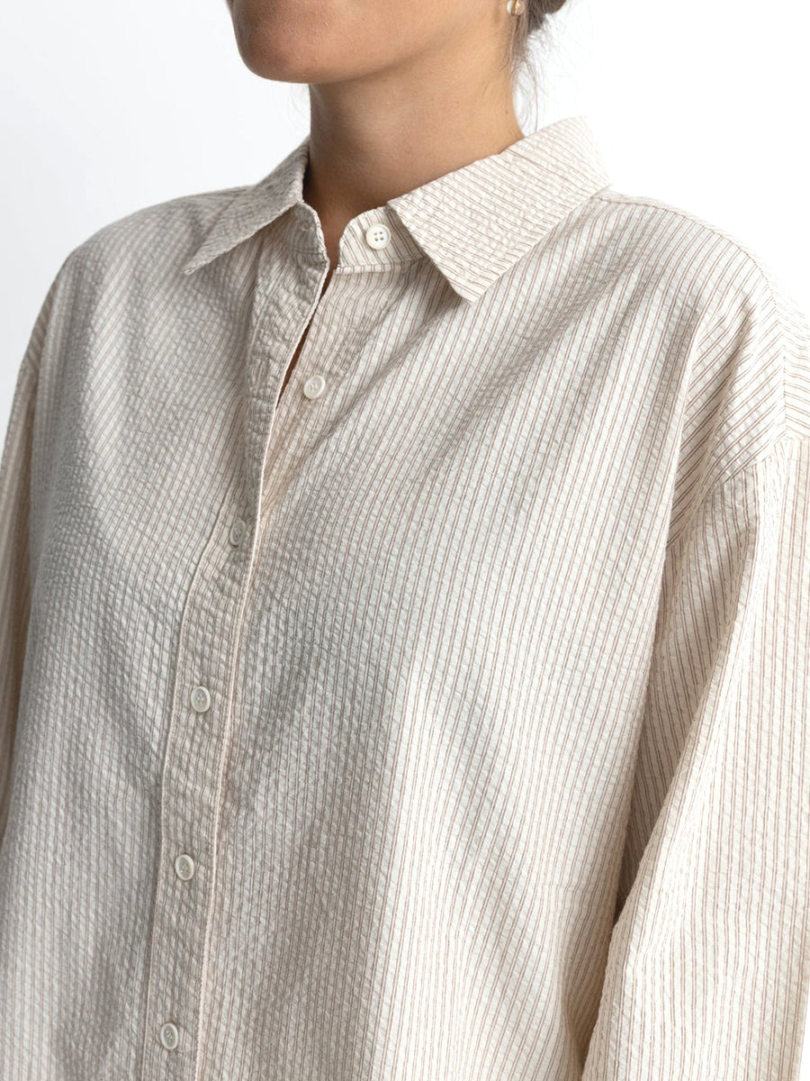 Pucker Oversized Shirt - Cream