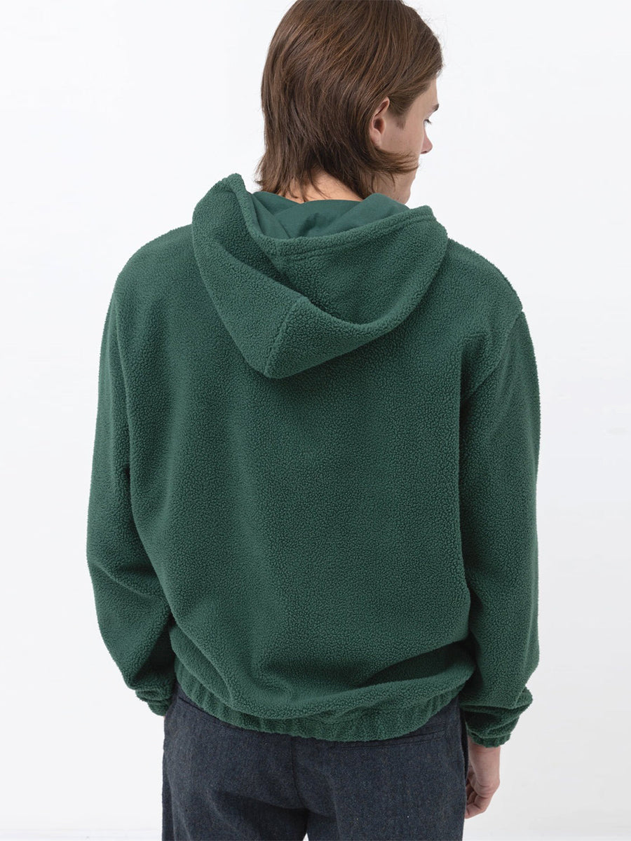 Reverse Fleece Hood - Kelp