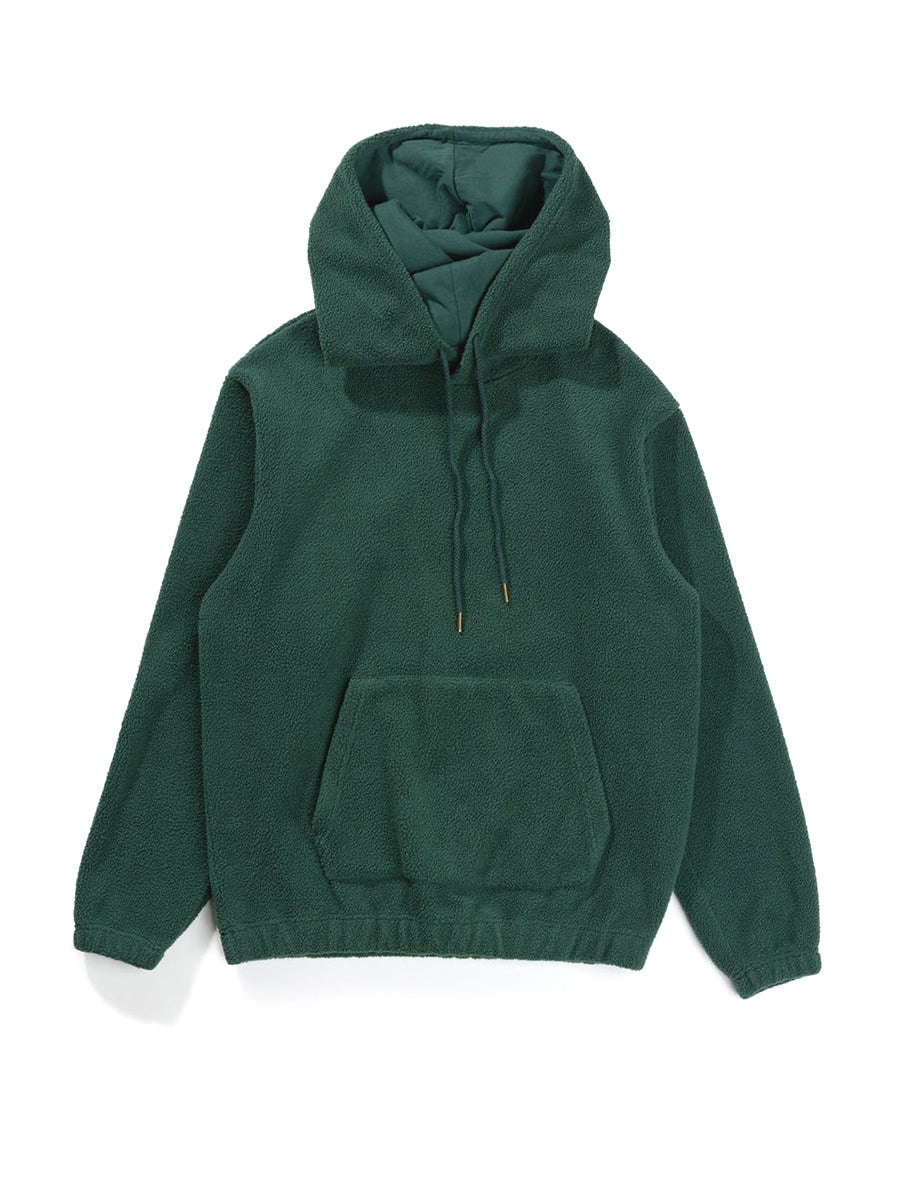 Reverse Fleece Hood - Kelp