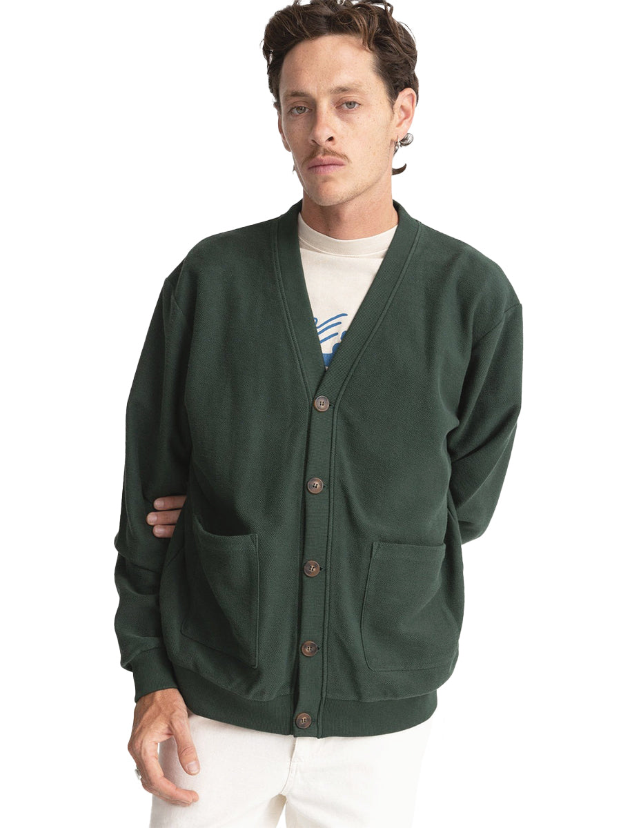 Reverse Terry Cardigan - Pine