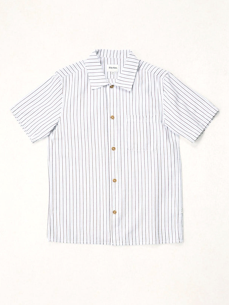 Seersucker Stripe Short Sleeve Shirt - Cedar