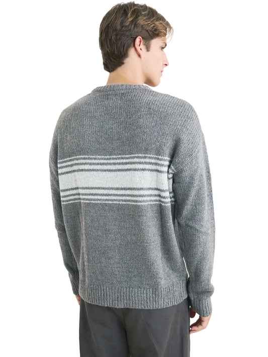 Strata Striped Sweater - Charcoal