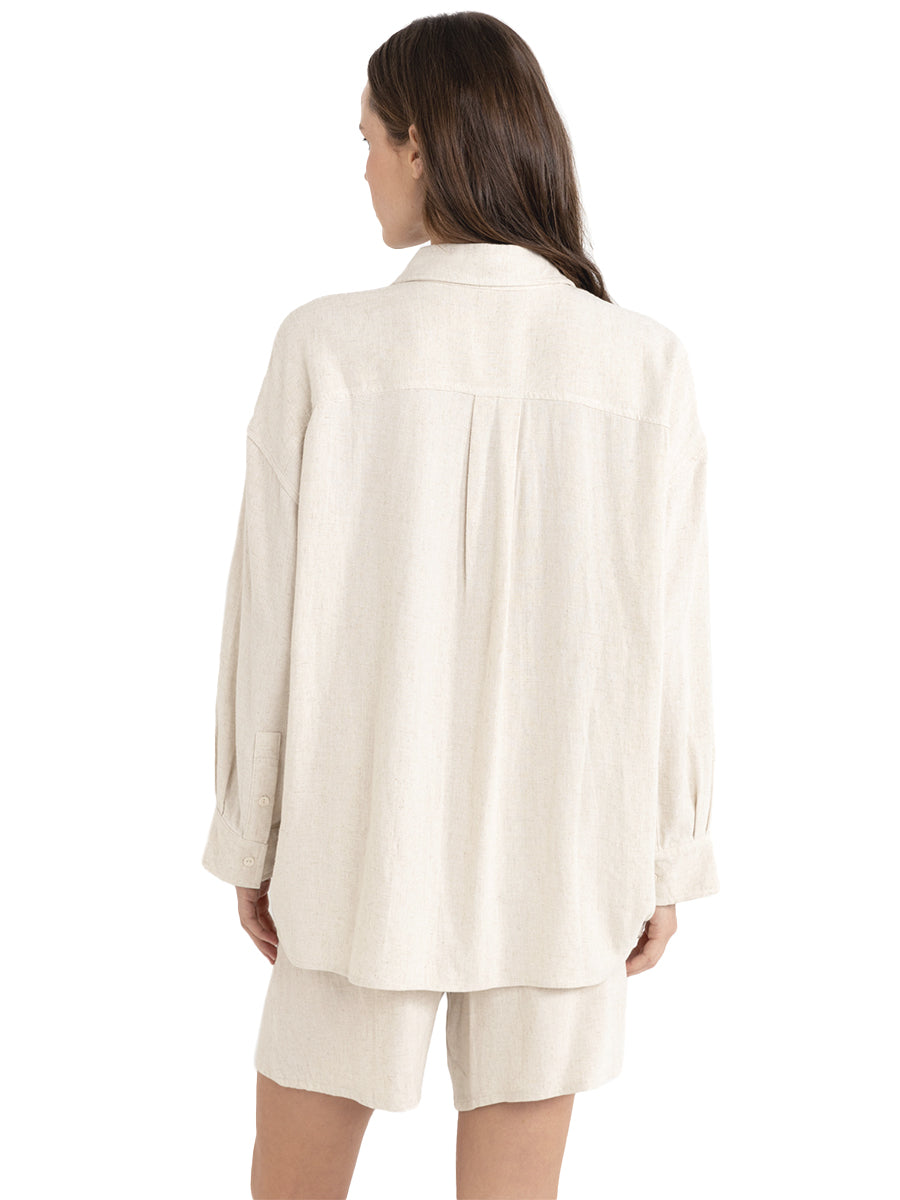 Sunray Oversized Long Sleeve Shirt - Oat