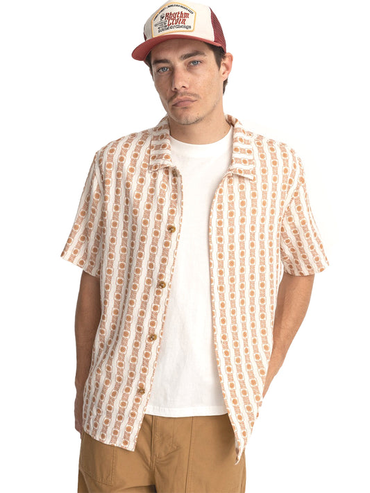 Tile Stripe Short Sleeve Shirt - Natural