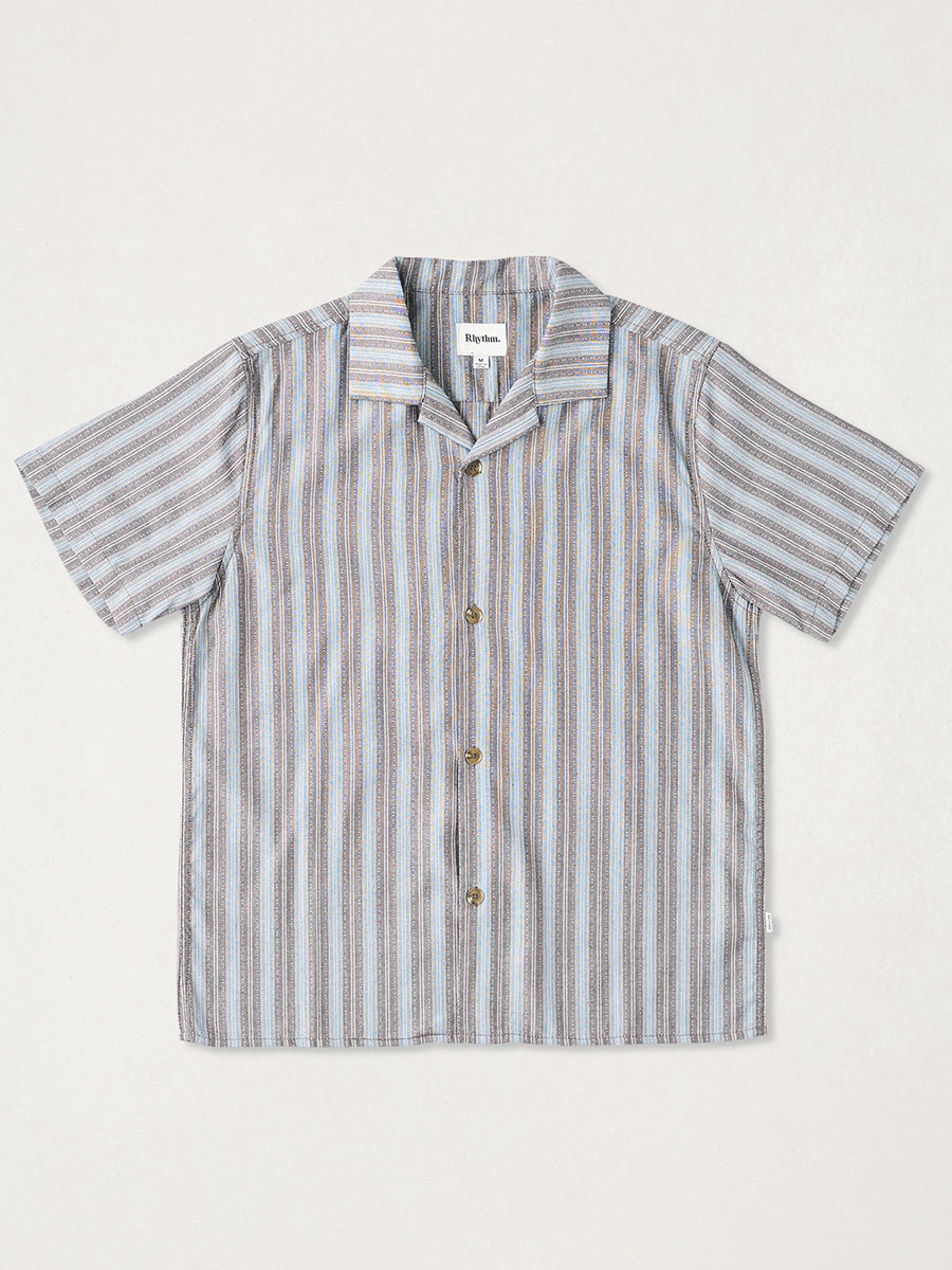 Vacation Stripe Short Sleeve Shirt - Chocolate