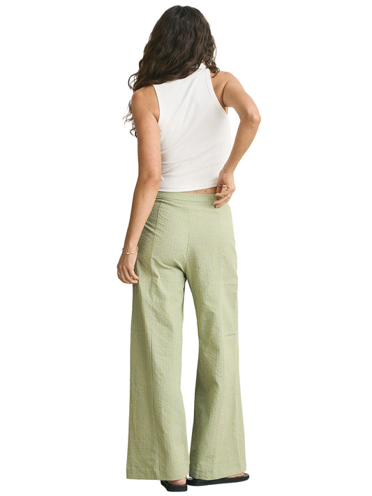 Vista Stripe Wide Leg Pants - Olive